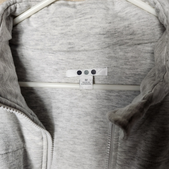 3 Dots Light Heathered Gray Knit Puffer Jacket-Size M - Picture 2 of 6